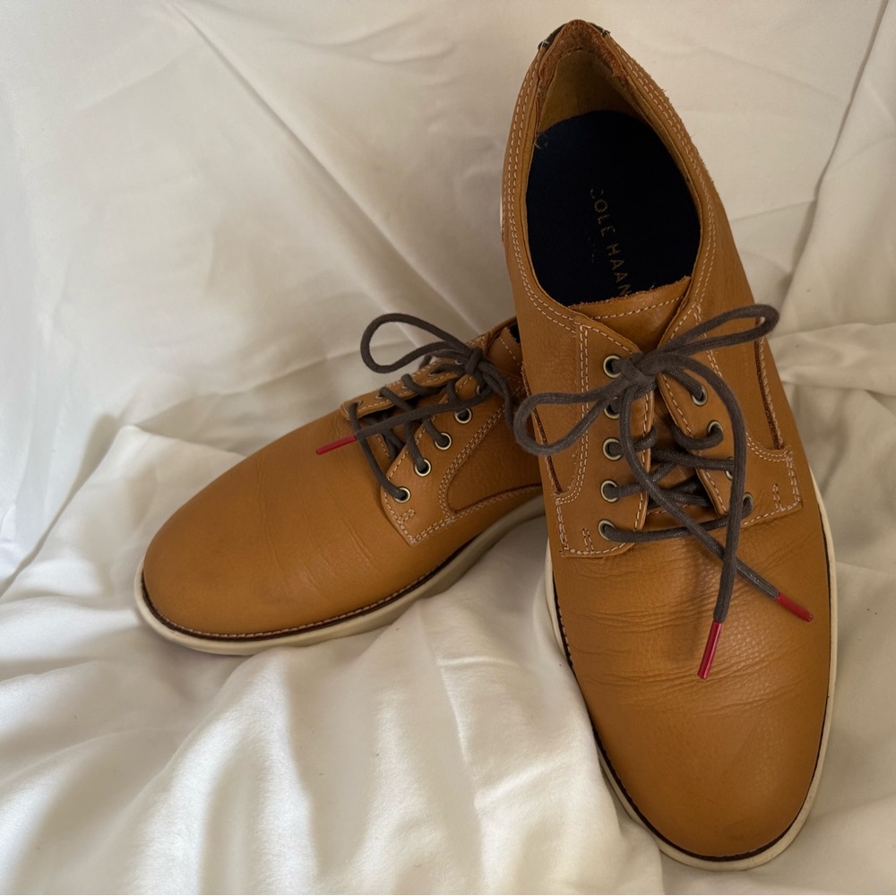 Cole Haan Grand Camben Oxfords Tan Leather Lace Up Shoes Size 10.5